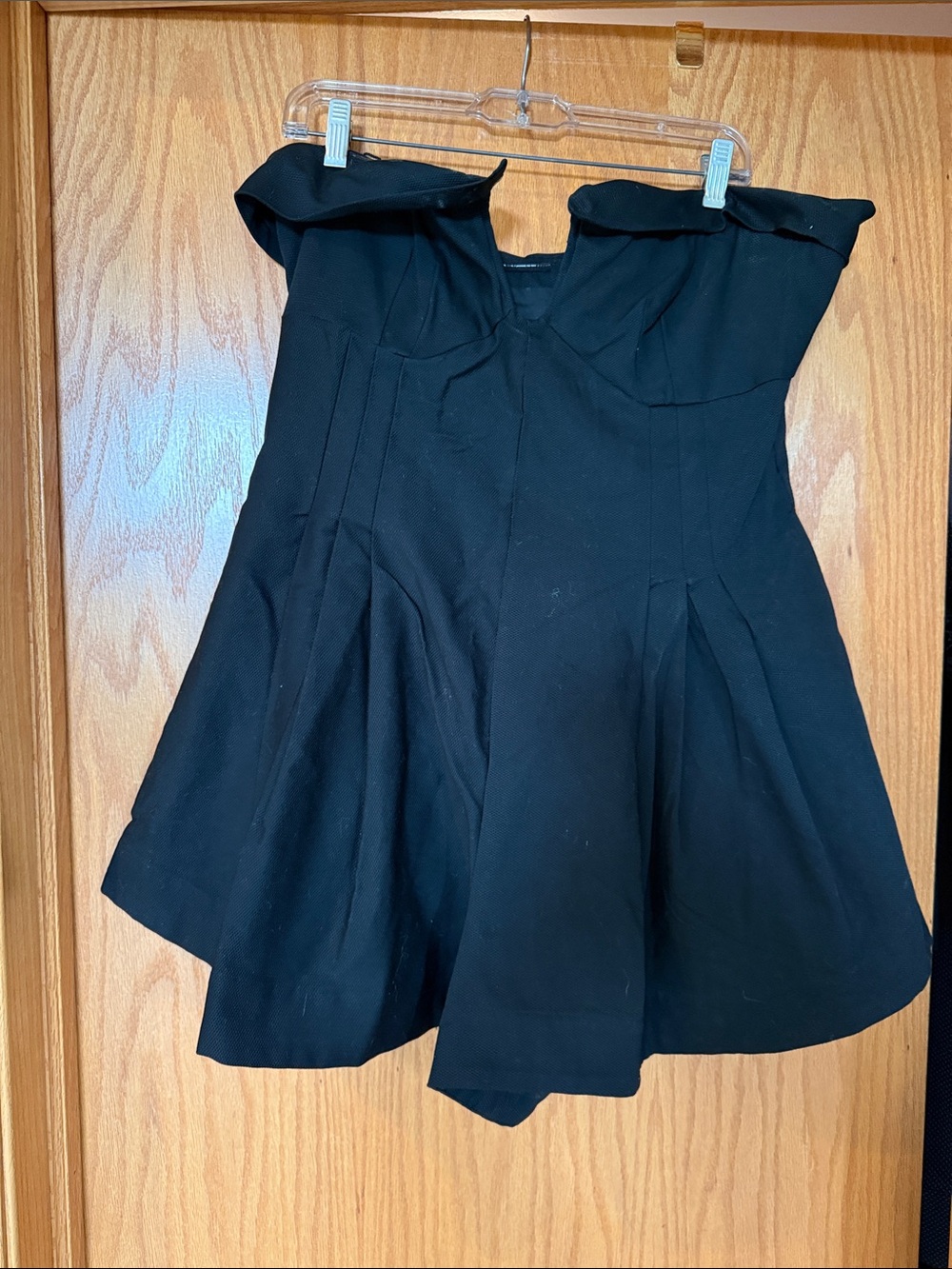 Strapless Black Fit-and-Flare Dress